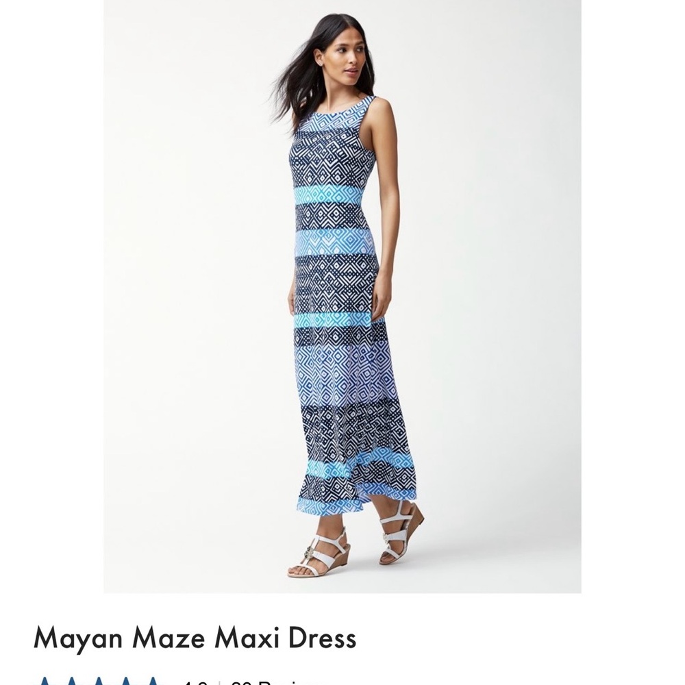 Tommy Bahama Geometric Blue Maxi Dress